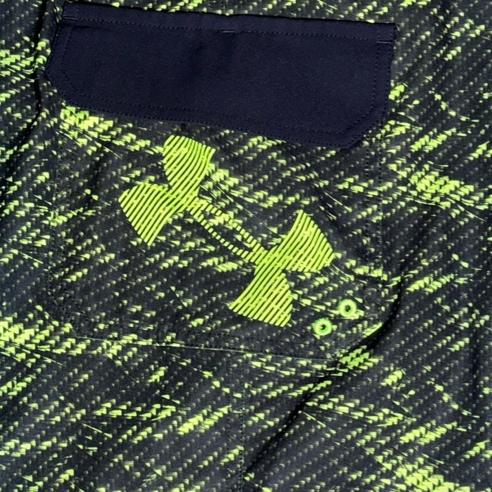 Under Armour Reblek Storm1 Board Swim Shorts Black and Neon Green Men’s Size 36 - Picture 8 of 11